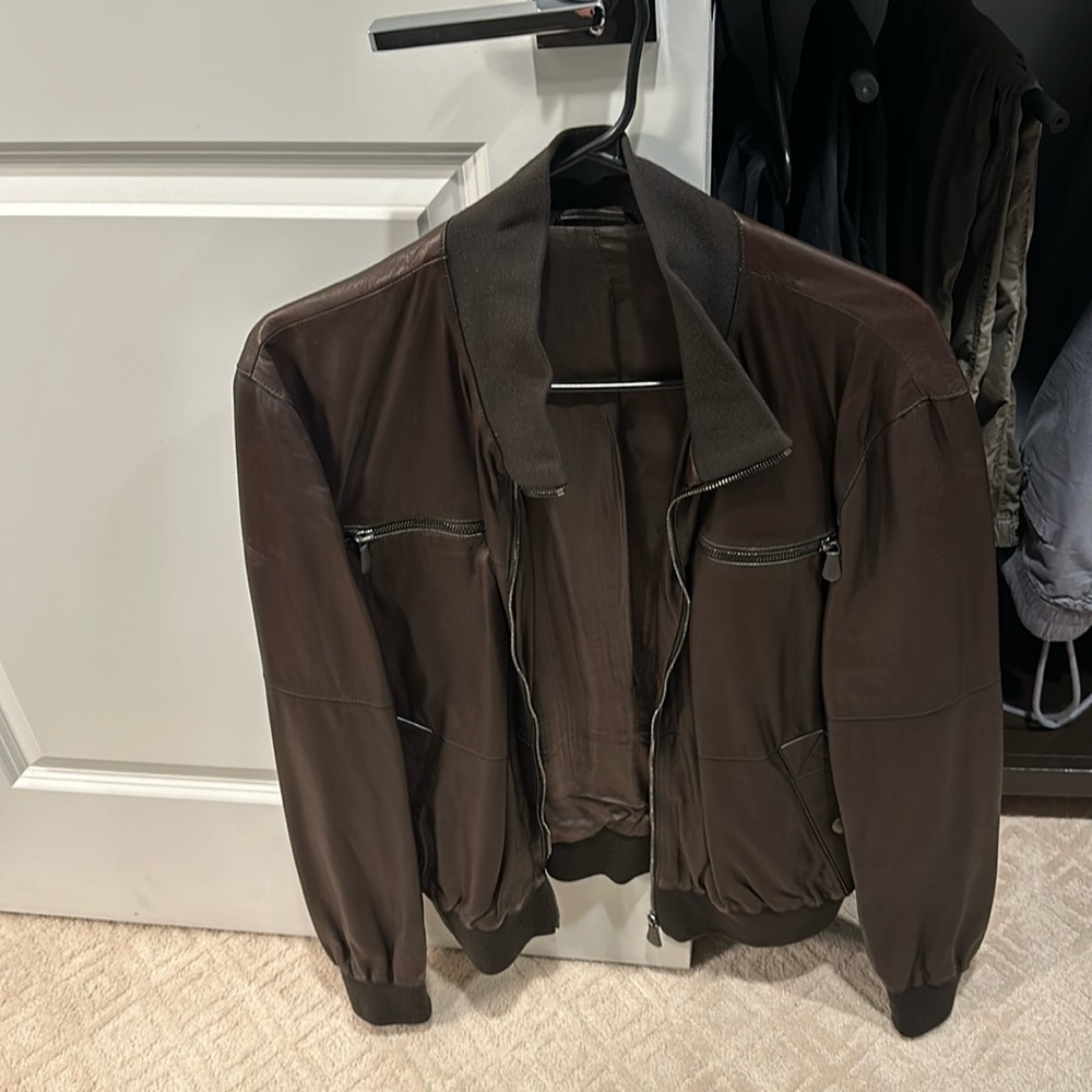 Bottega Venetta leather jacket brown